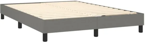 vidaXL Box Spring Bed Frame Dark Gray 59.8"x79.9" Queen Fabric