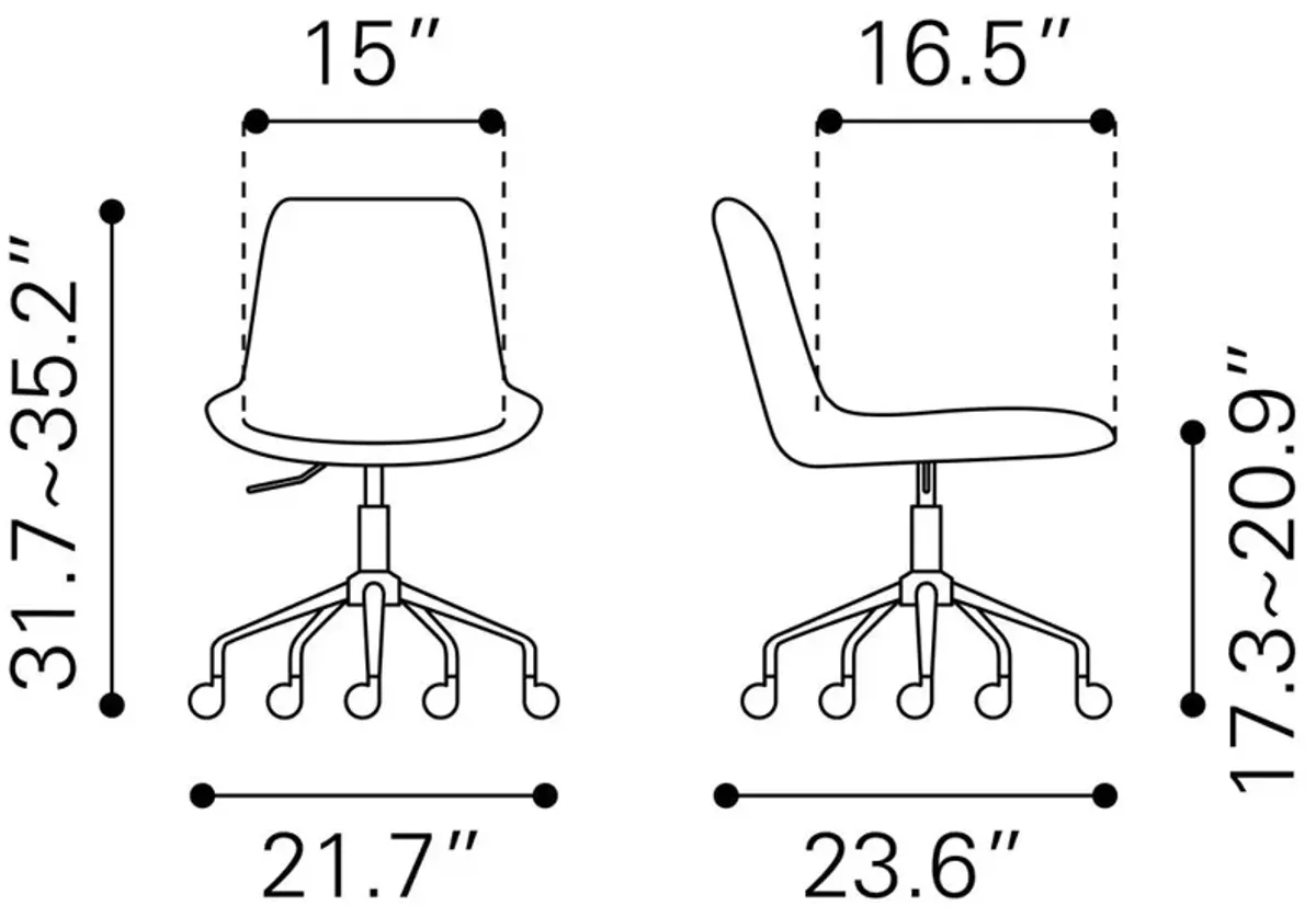 Belen Kox GrayStone Byron Mid-Back Office Chair, Belen Kox