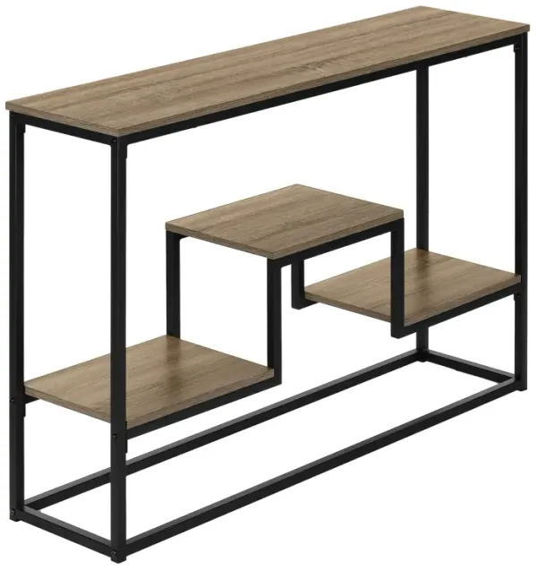Monarch Specialties I 3581 Accent Table, Console, Entryway, Narrow, Sofa, Living Room, Bedroom, Metal, Laminate, Brown, Black, Contemporary, Modern