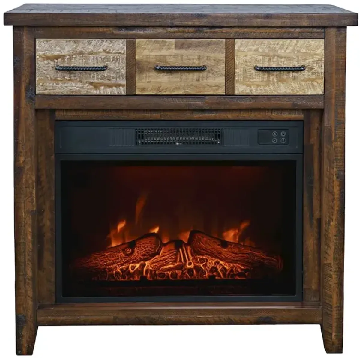 Jofran Painted Canyon Rustic 32 Electric Fireplace Console TV Stand