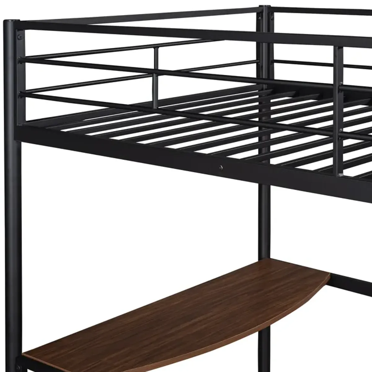 Merax Metal Loft Bed with Desk and Ladder