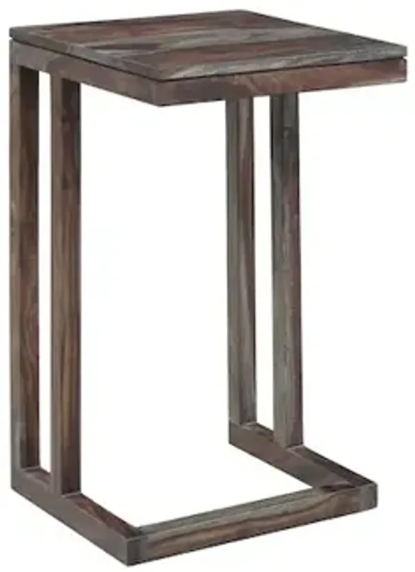 Porter Designs Fall River Solid Sheesham Wood End Table, Gray (Set of 2)