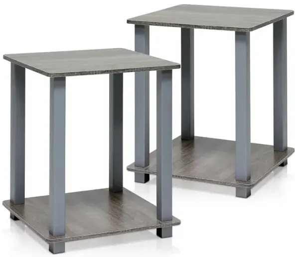 Simplistic End Table, Set of Two, French Oak Grey