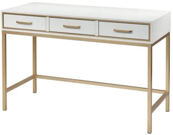 Sands Point Desk - White 3 Drawer