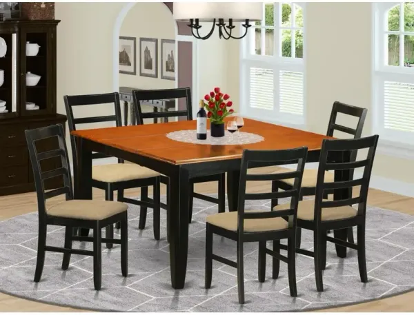7 PC Kitchen Table set-Dining Table and 6 Wood Dining Chairs