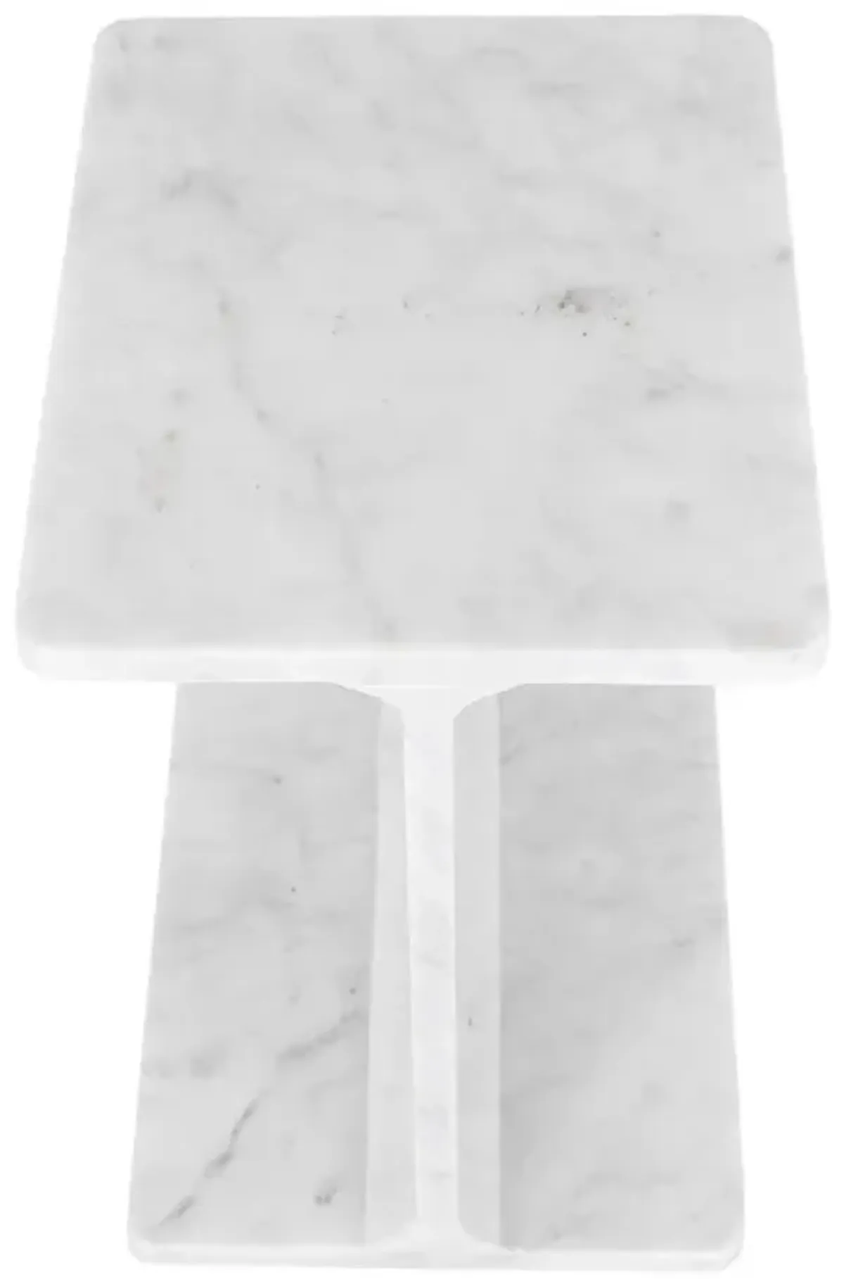 Jofran Enzo Luxury Genuine Solid Marble Icon End Table