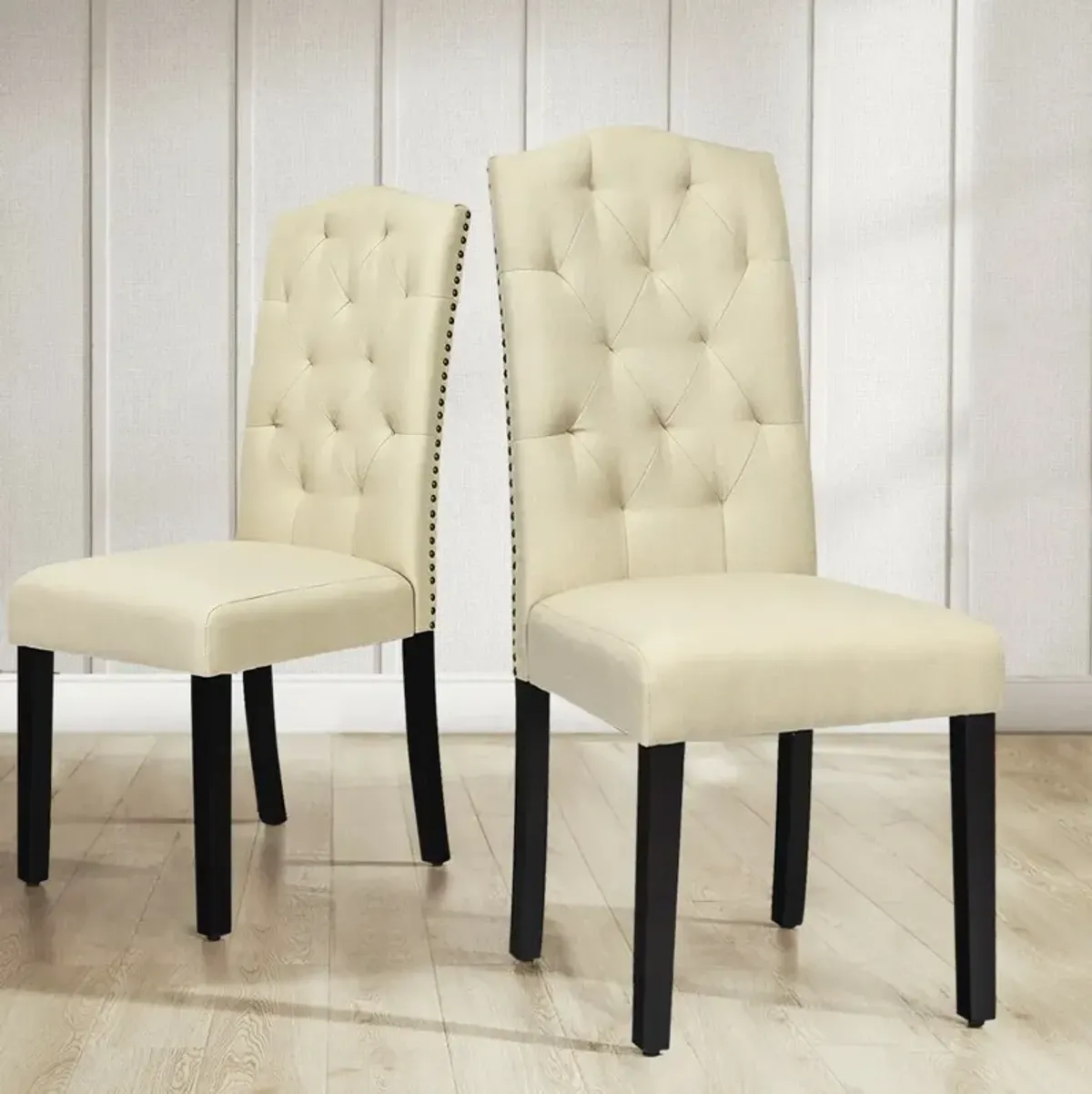 Set of 2 Tufted Upholstered Dining Chairs