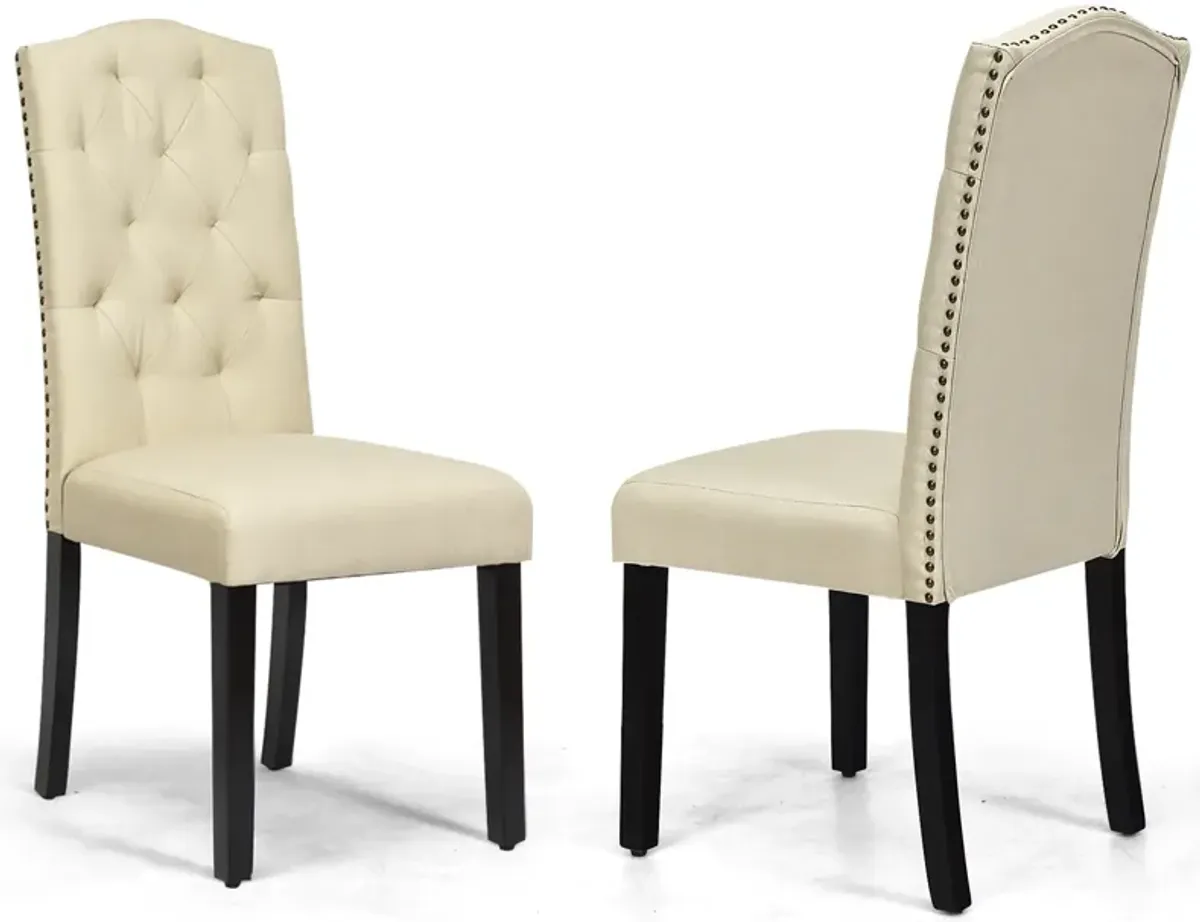 Set of 2 Tufted Upholstered Dining Chairs