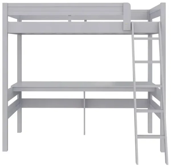 DHP Mountain View Loft Bed with Desk, Gray