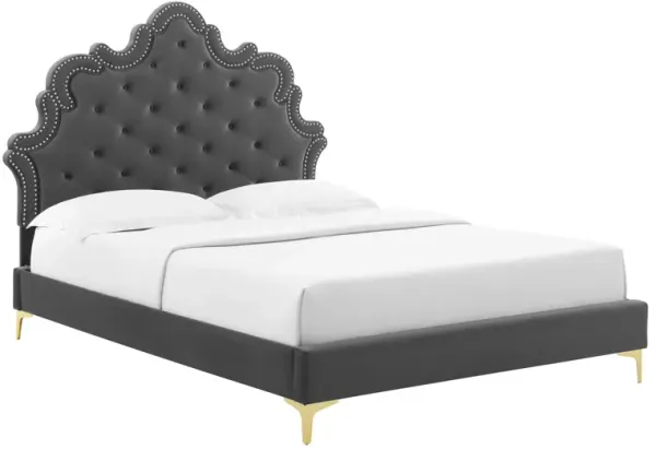 Modway - Sasha Button-Tufted Performance Velvet King Bed