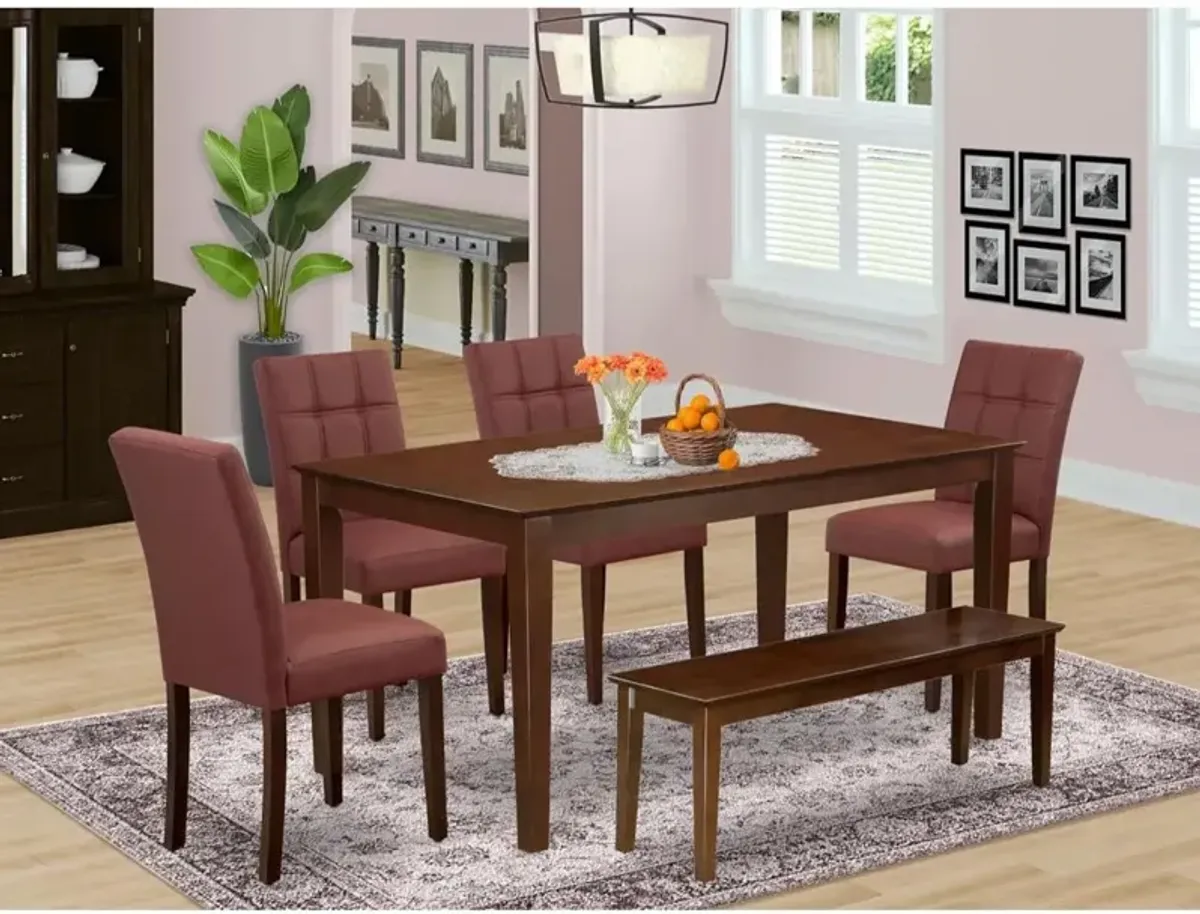 6 Piece Mid Century Modern Dining Set consists A Mid Century Table