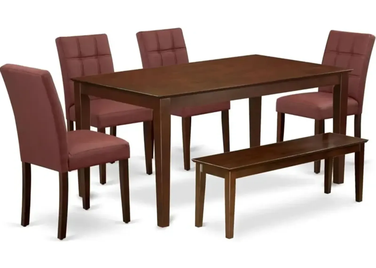 6 Piece Mid Century Modern Dining Set consists A Mid Century Table