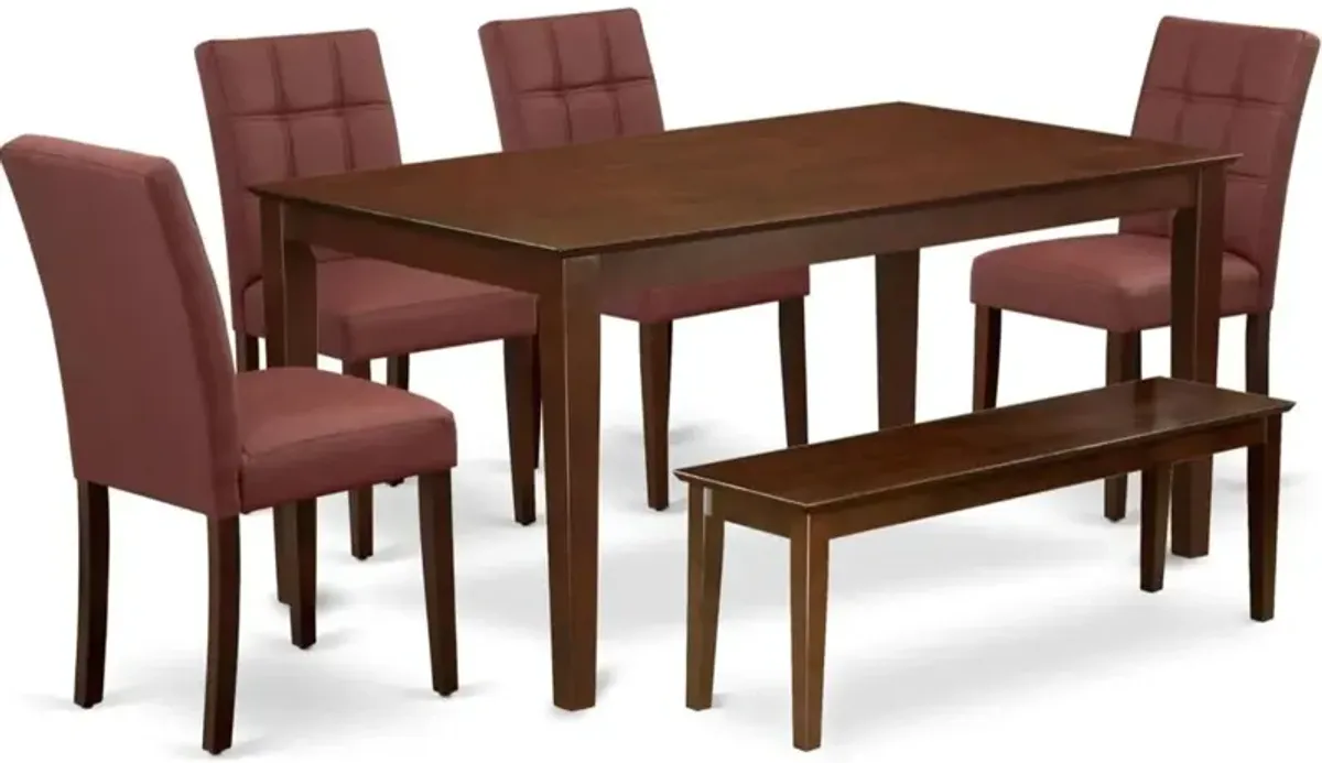 6 Piece Mid Century Modern Dining Set consists A Mid Century Table