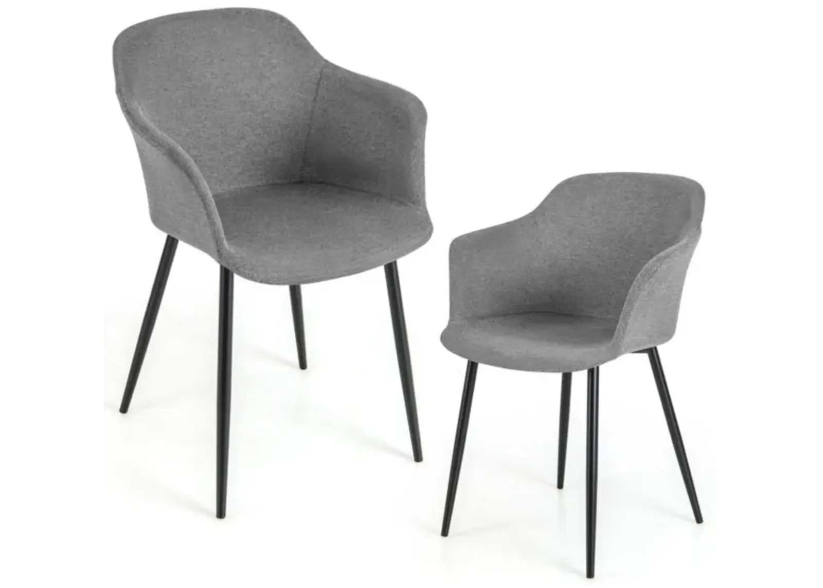 Hivvago Set of 2 Upholstered Dining Chair with Ergonomic Backrest Design