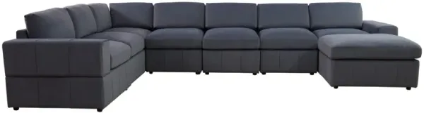 157 in. W Square Arm 8-piece U Shaped Microfiber Modern Sectional Sofa in Dark Gray