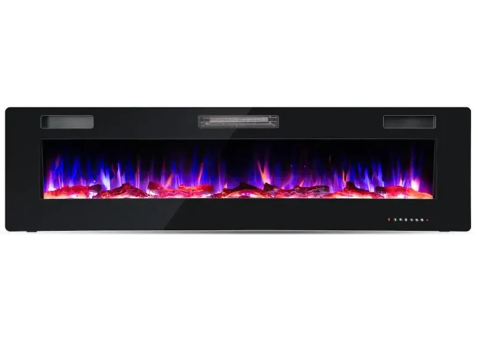 Hivvago 68 Inch Ultra-Thin Electric Fireplace Recessed Wall Mounted with Crystal Log Decoration