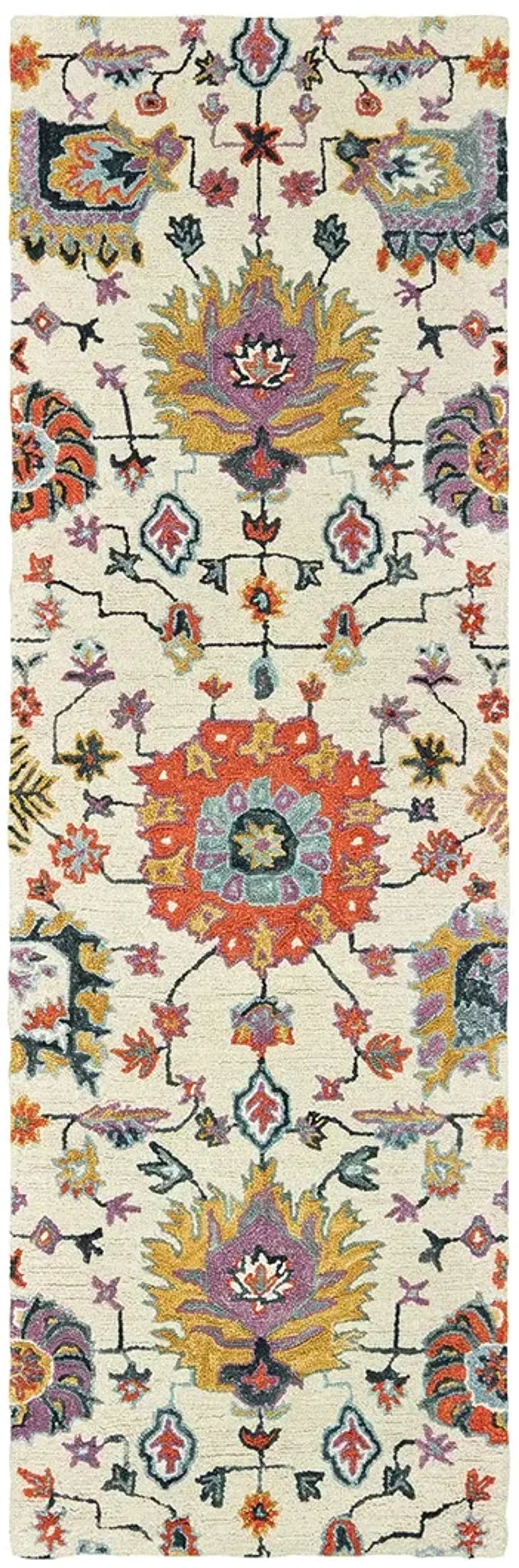 Zahra 2'6" x 8' Ivory Rug