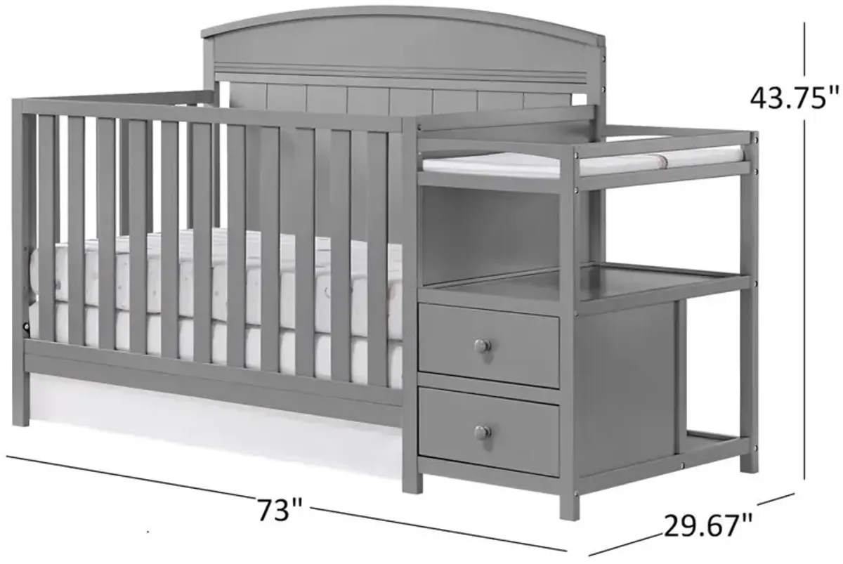 Oxford Baby Pearson Crib And Changer Combo Dove Gray