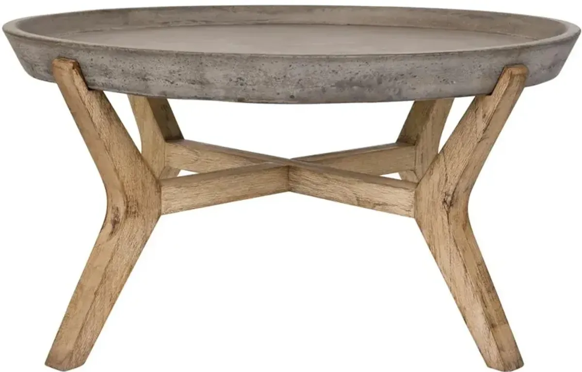 Safavieh Wynn Indoor/Outdoor Modern Concrete Round 18.1-Inch H Coffee Table