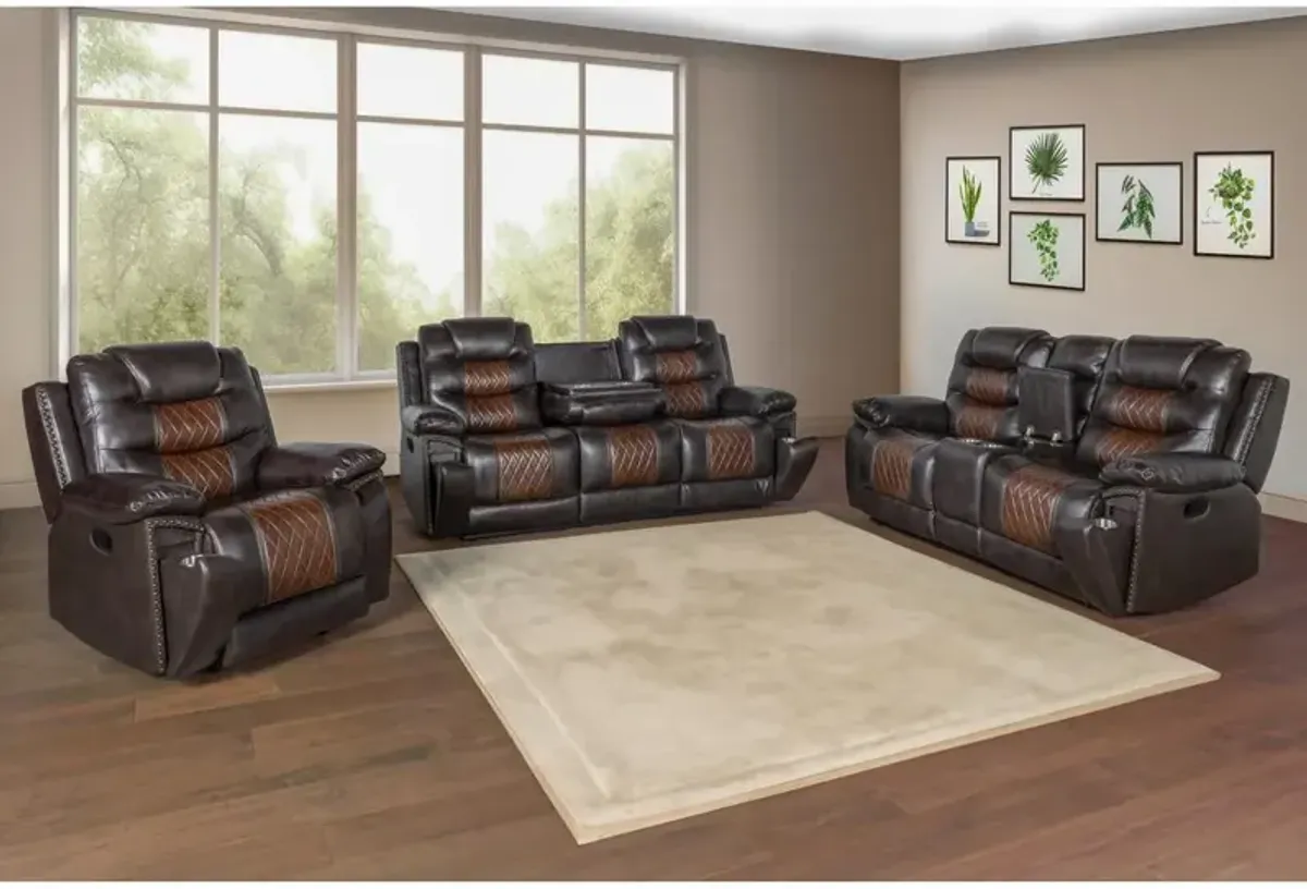 New Classic Furniture Nikko  Sofa W/Dual Recliner-Brown