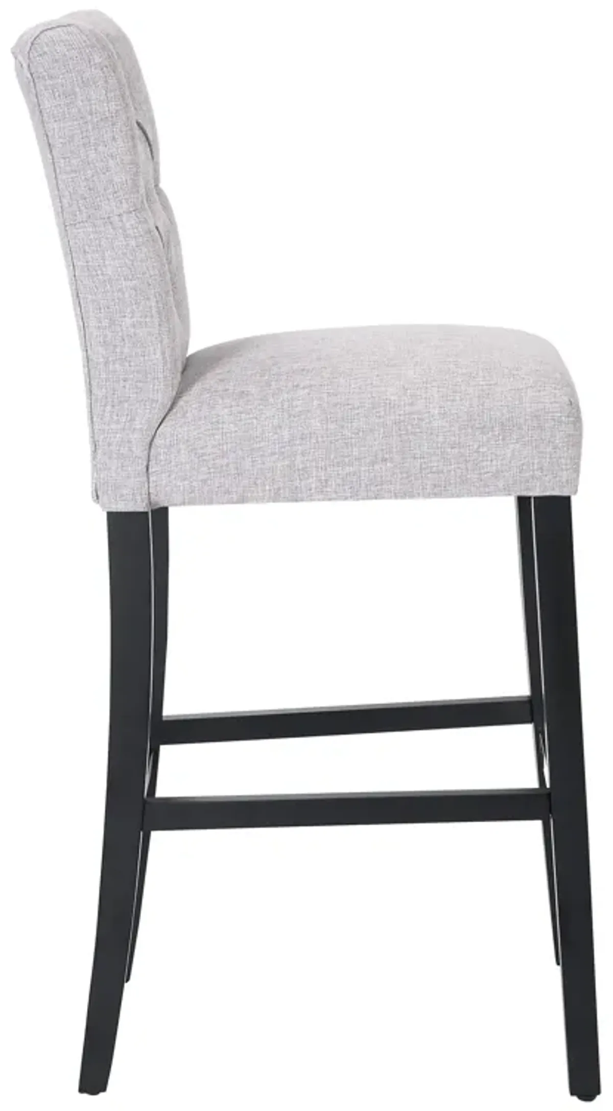 WestinTrends 29" Linen Fabric Tufted Upholstered Bar Stool, Black