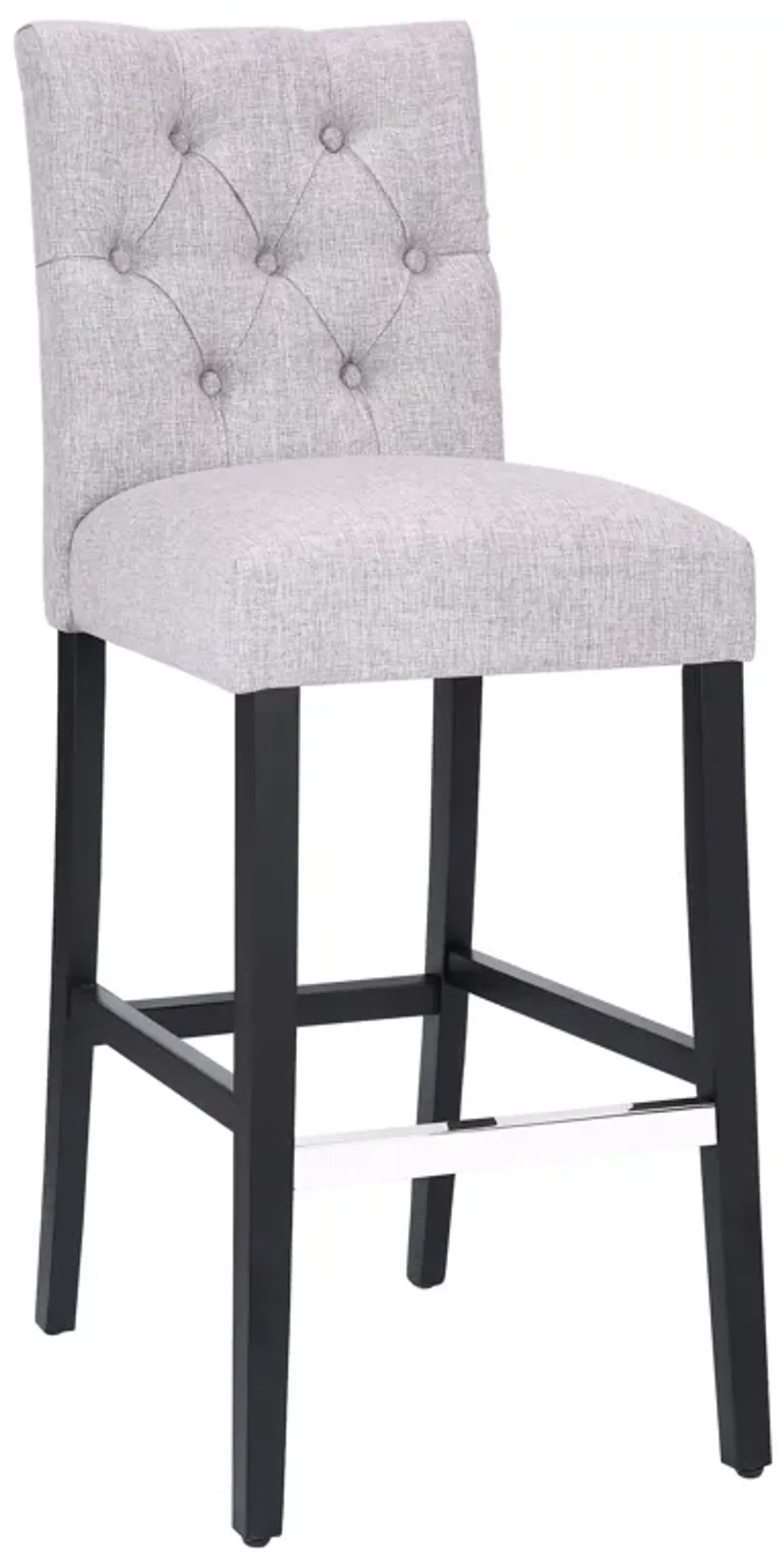 WestinTrends 29" Linen Fabric Tufted Upholstered Bar Stool, Black