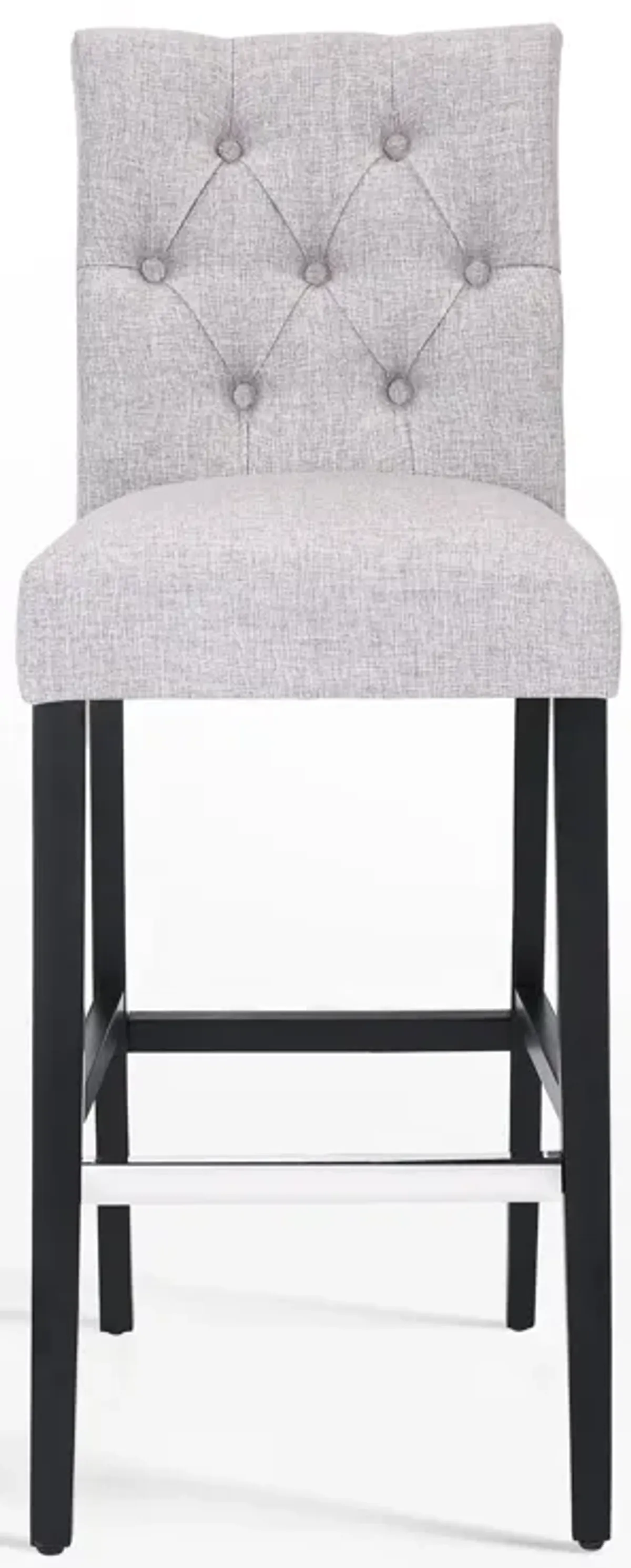 WestinTrends 29" Linen Fabric Tufted Upholstered Bar Stool, Black