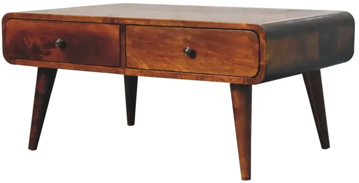 Sonata Chestnut Solid Wood 4 Drawer  Coffee Table