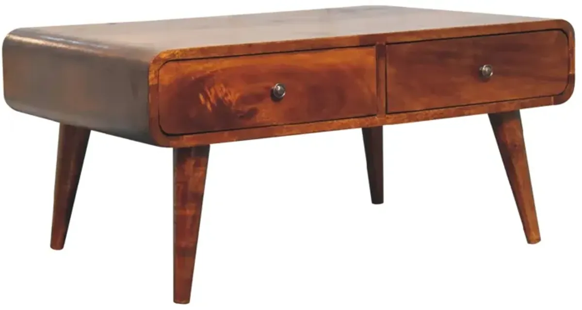 Sonata Chestnut Solid Wood 4 Drawer  Coffee Table