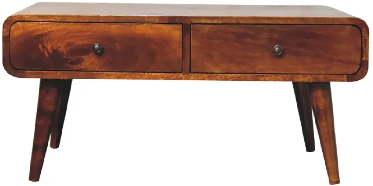 Sonata Chestnut Solid Wood 4 Drawer  Coffee Table