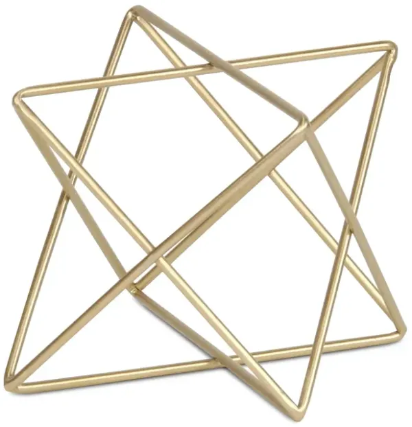 Eclipta Golden Metal Octagram Table Decor - Small