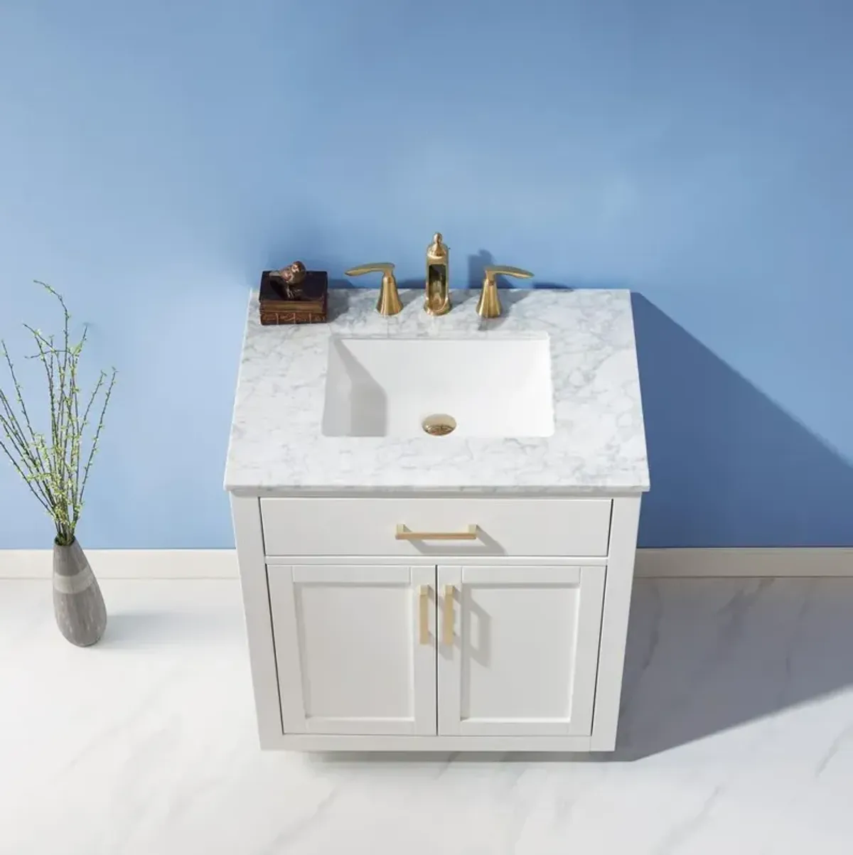 Altair 30 Single Bathroom Vanity Set in White without Mirror