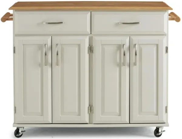Dolly Madison Off-White Kitchen Cart