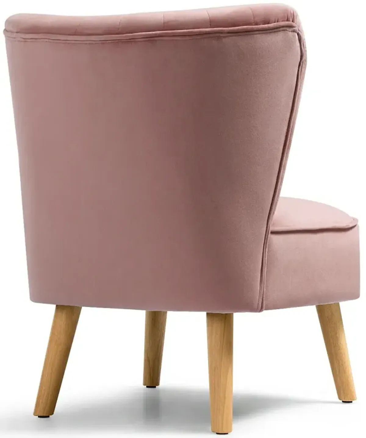 Modern Armless Velvet Accent Chair with Wood Legs