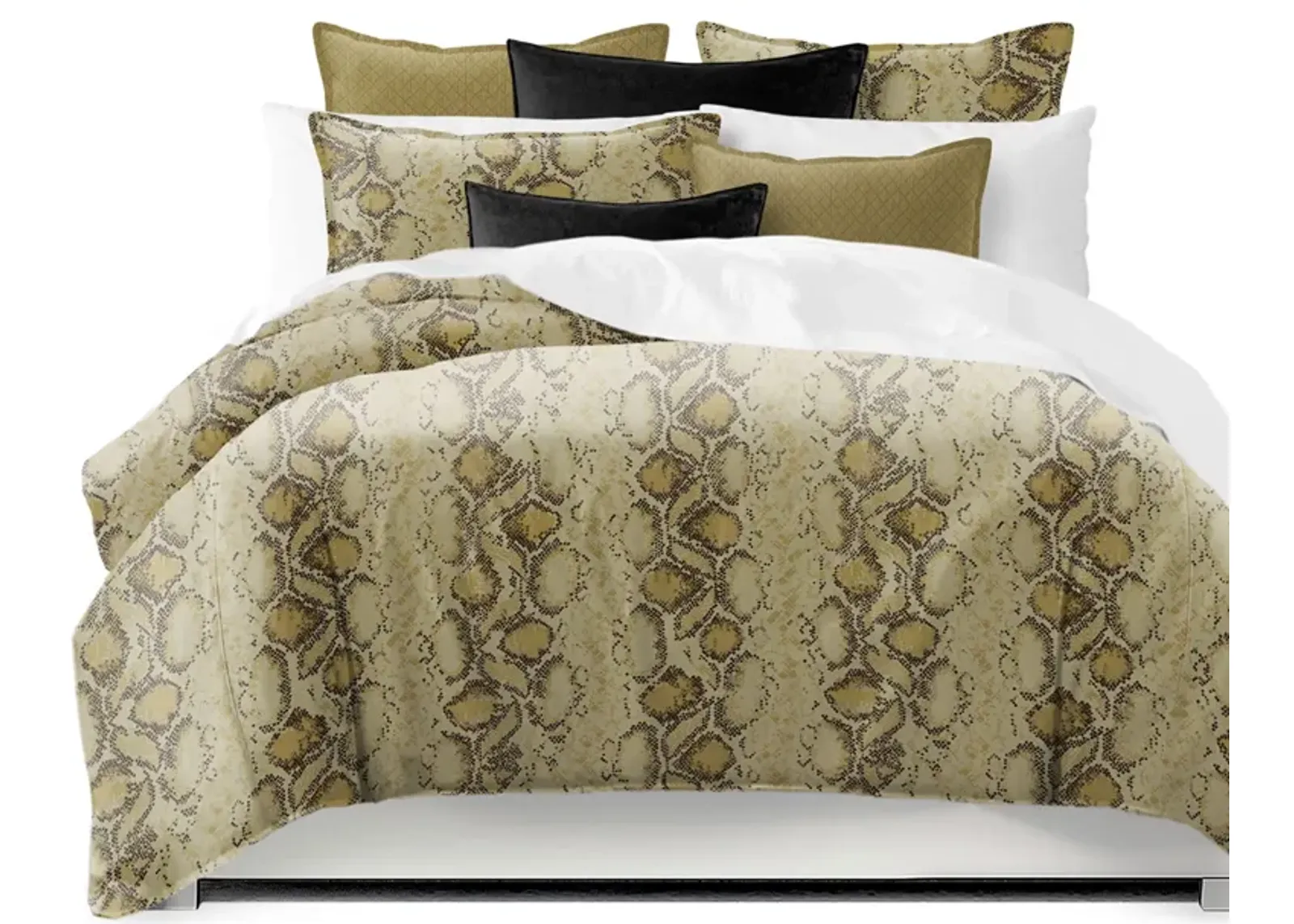 6ix Tailors Fine Linens Serpentine Gold Duvet Cover Set