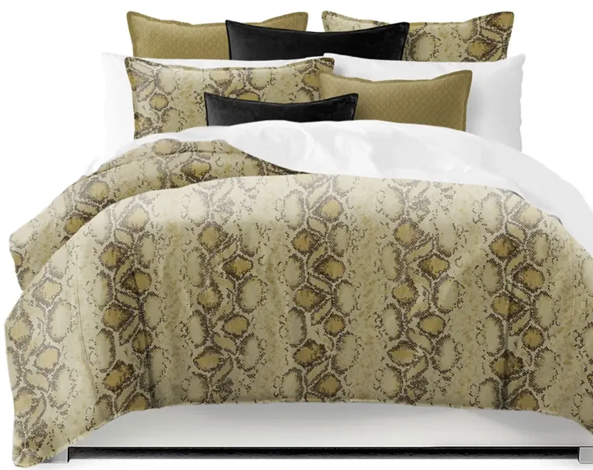 6ix Tailors Fine Linens Serpentine Gold Duvet Cover Set