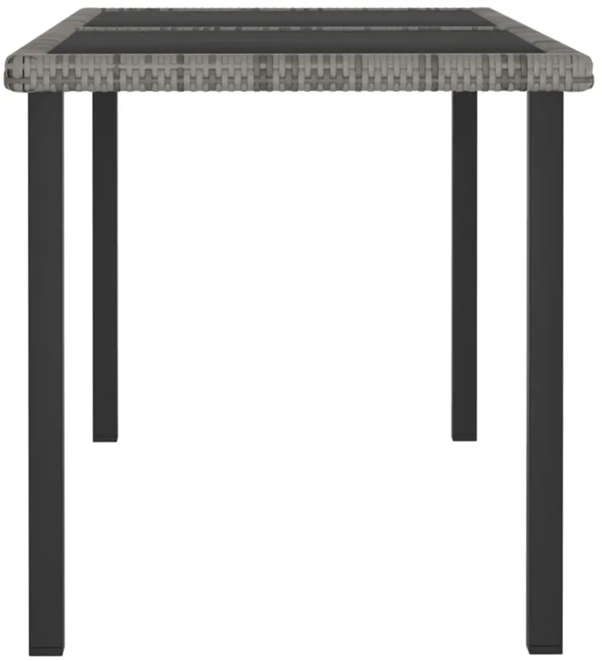 vidaXL Garden Dining Table Gray 55.1"x27.6"x28.7" Poly Rattan