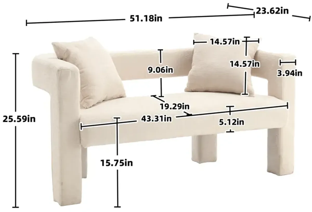 Merax Modern Chenille Loveseat Sofa