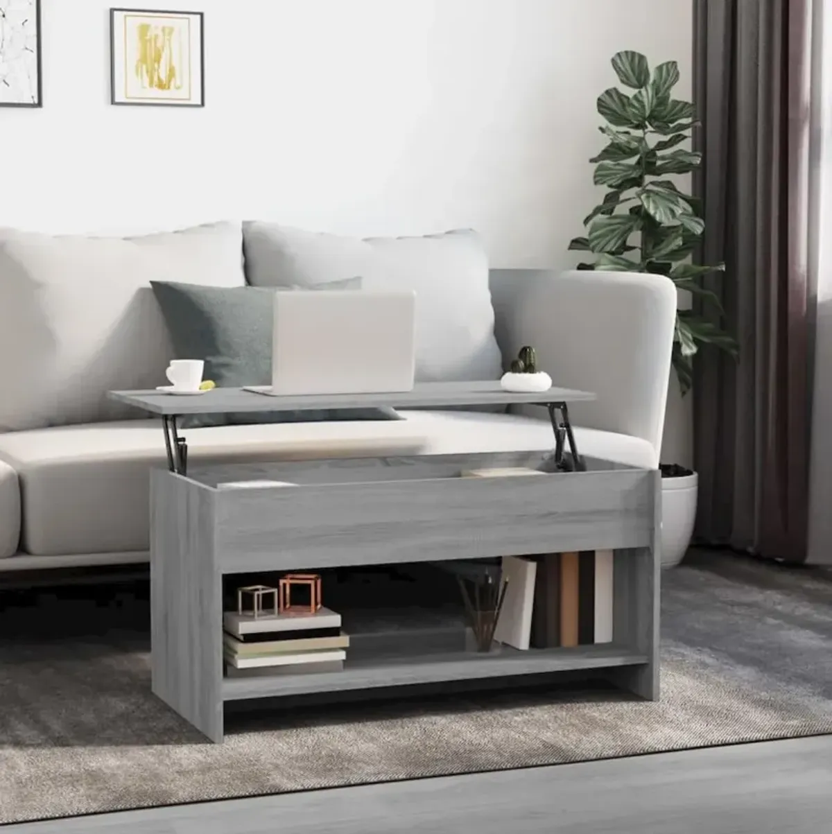 Coffee Table Gray Sonoma 40.2"x19.7"x20.7" Engineered Wood