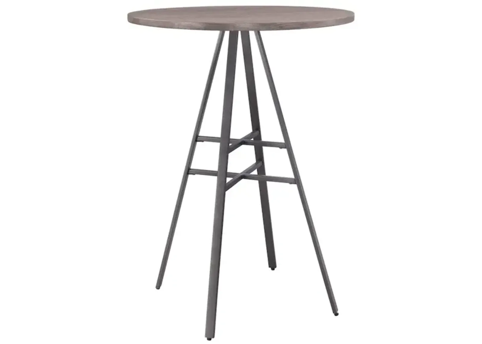 Stockton Round Pub Table - Slate Grey - Grey Oak Top