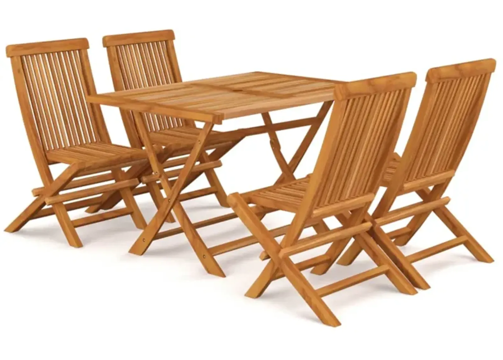 vidaXL 5 Piece Garden Dining Set Solid Teak Wood