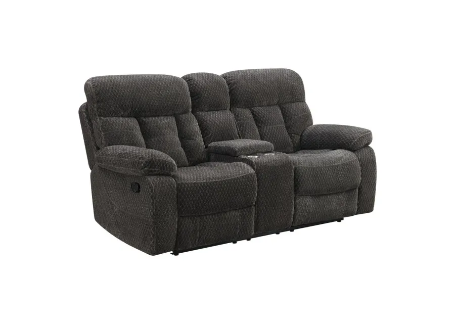 New Classic Furniture Bravo Console Loveseat W/ Dual Recliners-Charcoal