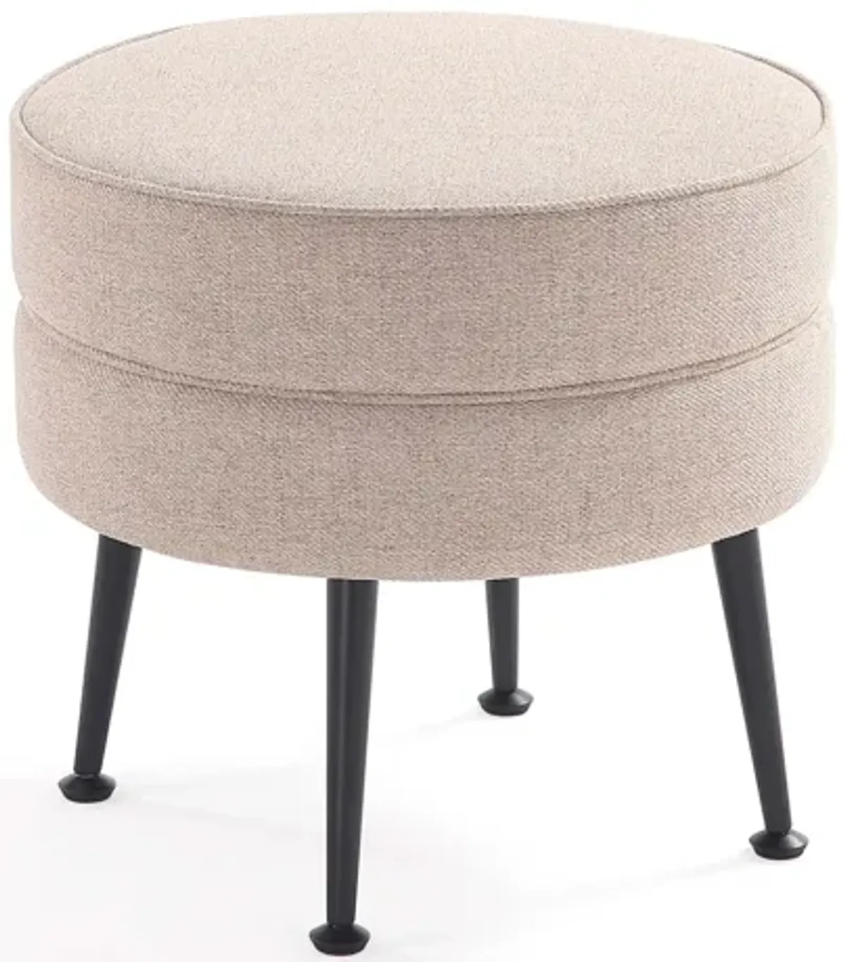 Bailey Cream and Black Ottoman