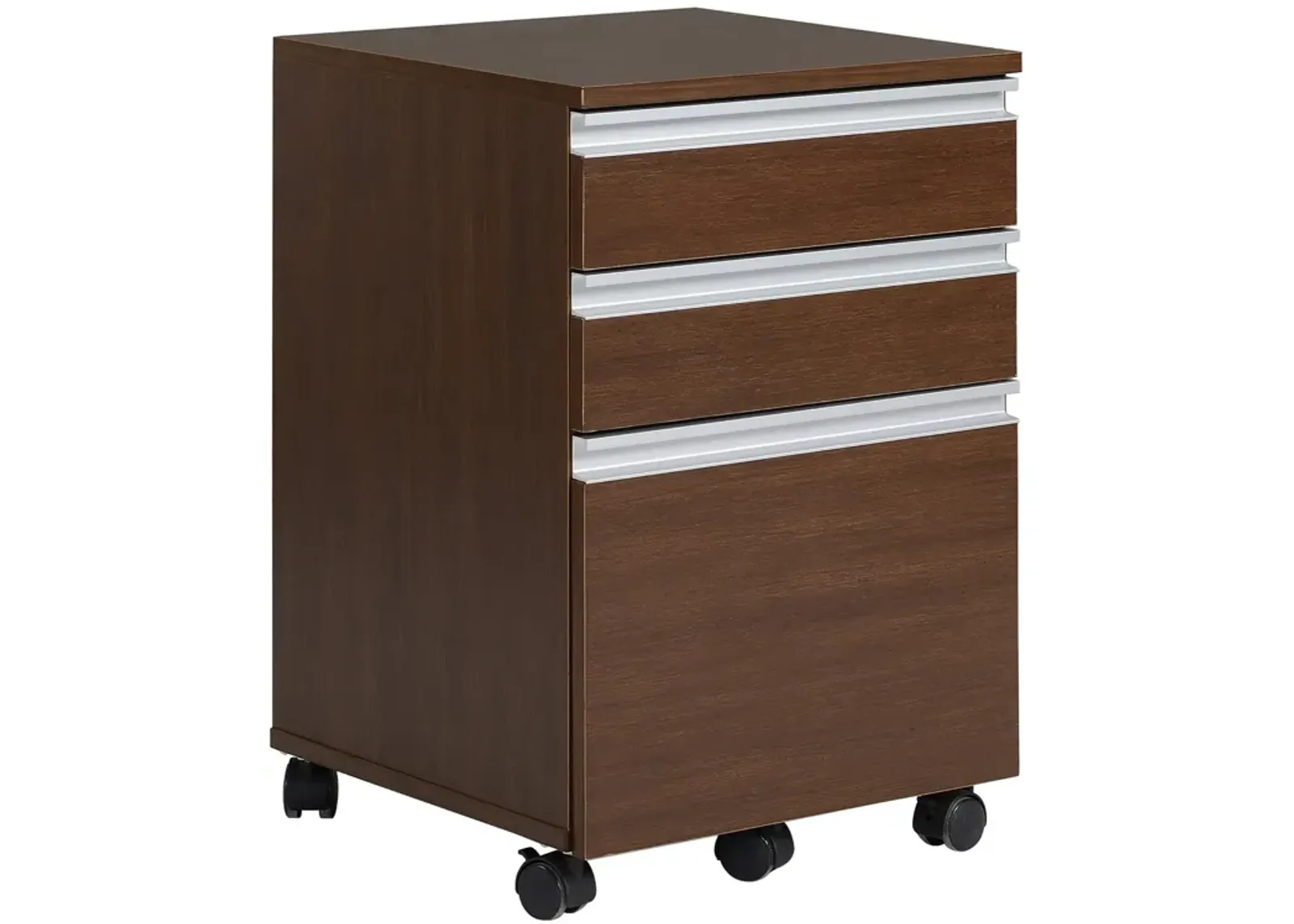 Brown Mobile Organizer: 3-Drawer Rolling File Cabinet for Office