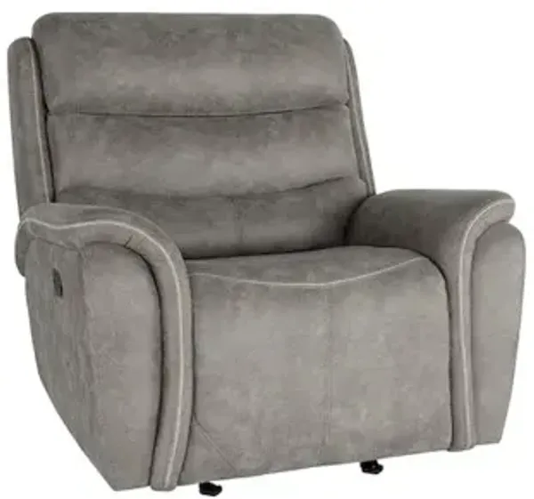 New Classic Furniture Kamari Fabric Manual Glider Recliner, Gray