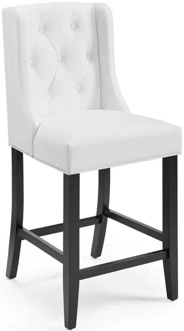 Baronet Tufted Button Faux Leather Counter Stool