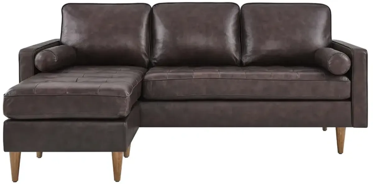 Valour 78" Leather Apartment Sectional Sofa