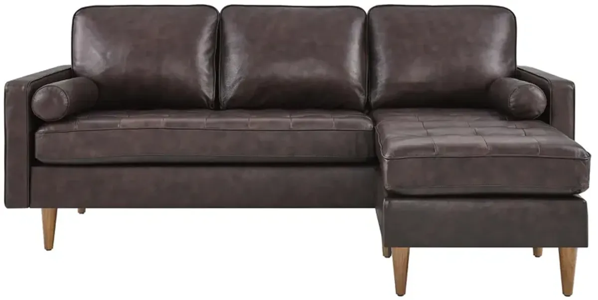 Valour 78" Leather Apartment Sectional Sofa