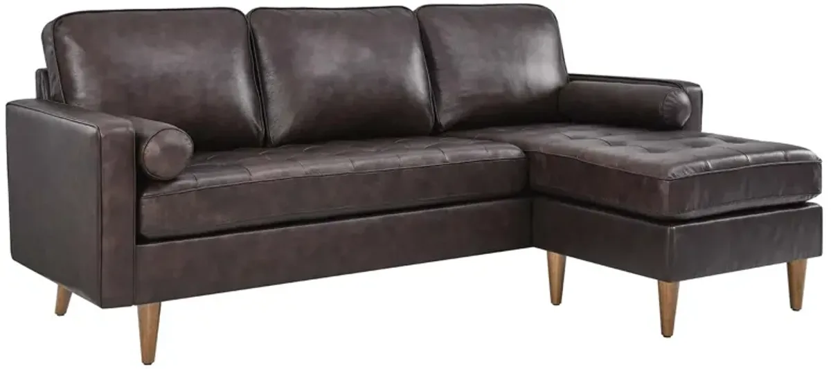 Valour 78" Leather Apartment Sectional Sofa