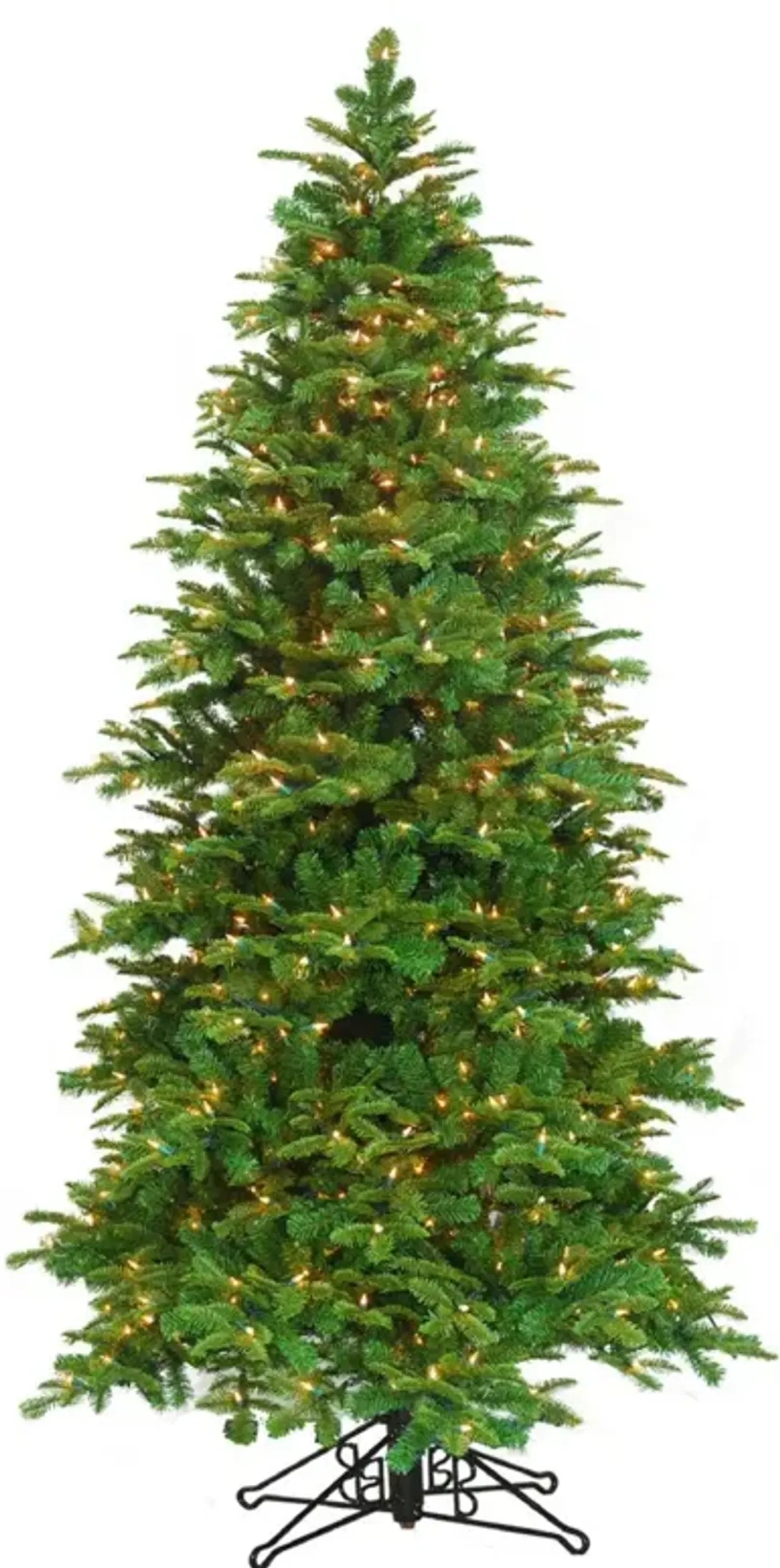 7.5' Pre-Lit Slim Tiffany Pine Deluxe Artificial Christmas Tree  White Lights